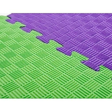 Покрытия для детской комнаты 1000х1000х20мм мат татами ласточкин хвост EVA фиолетовый - зеленый