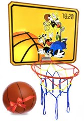 Дитячий баскетбольний щит 620х500мм з кошиком і сіткою, "Гуфі", NEWDAY