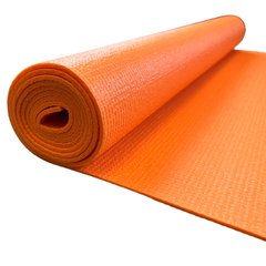 Коврик для спорта прорезиненный нескользящий для йоги, фитнеса, аэробики 1730×610×3мм, PVC, оранжевый