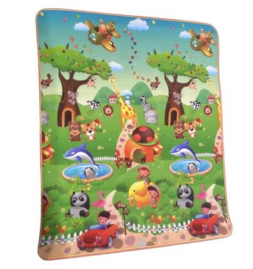 Дитячий килимок 1800×1500×10мм, Алфавіт/Зоопарк, теплоізоляційний, ігровий килимок, що розвиває., NEWDAY