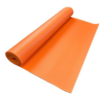 Коврик для спорта прорезиненный нескользящий для йоги, фитнеса, аэробики 1730×610×3мм, PVC, оранжевый