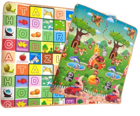 Дитячий килимок 1800×1500×10мм, Алфавіт/Зоопарк, теплоізоляційний, ігровий килимок, що розвиває., NEWDAY